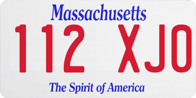 MA license plate 112XJ0