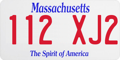 MA license plate 112XJ2