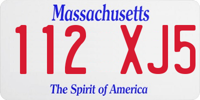 MA license plate 112XJ5