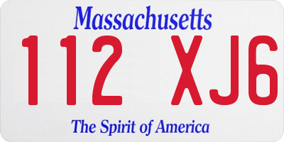 MA license plate 112XJ6