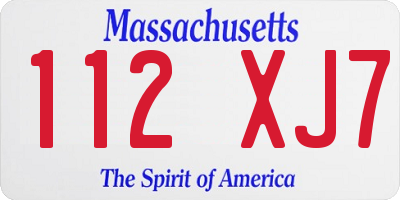 MA license plate 112XJ7