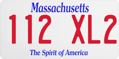 MA license plate 112XL2