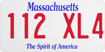MA license plate 112XL4