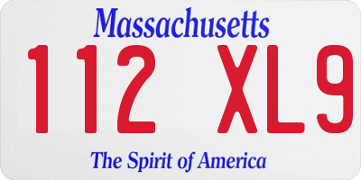 MA license plate 112XL9