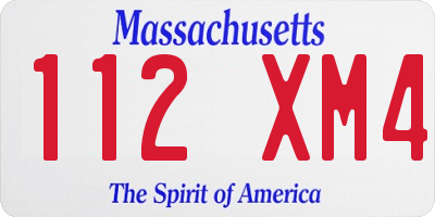MA license plate 112XM4