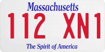 MA license plate 112XN1