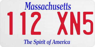 MA license plate 112XN5