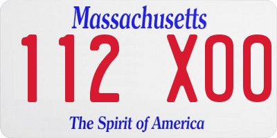 MA license plate 112XO0