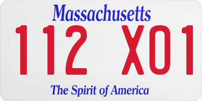 MA license plate 112XO1