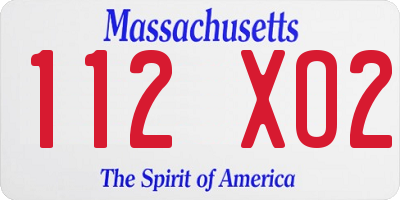 MA license plate 112XO2