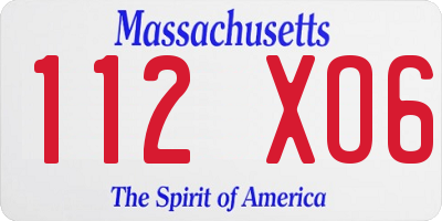 MA license plate 112XO6