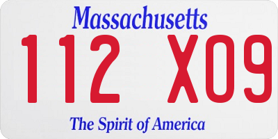 MA license plate 112XO9