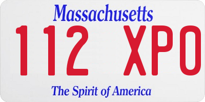 MA license plate 112XP0