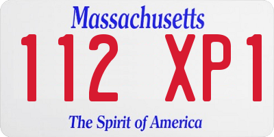 MA license plate 112XP1