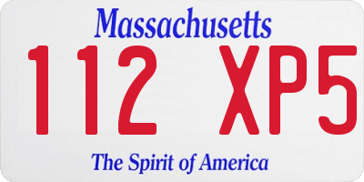 MA license plate 112XP5