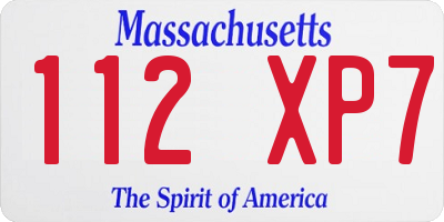 MA license plate 112XP7