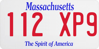MA license plate 112XP9