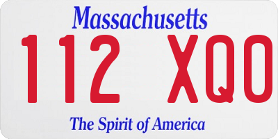 MA license plate 112XQ0