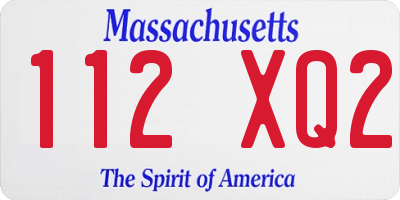 MA license plate 112XQ2