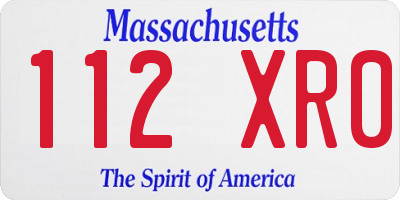 MA license plate 112XR0
