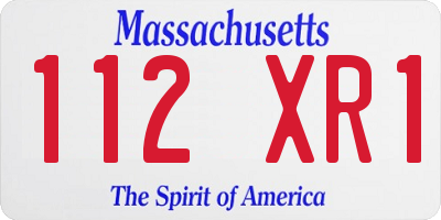 MA license plate 112XR1
