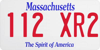 MA license plate 112XR2