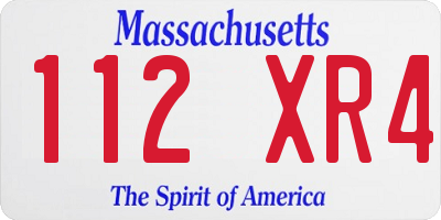 MA license plate 112XR4