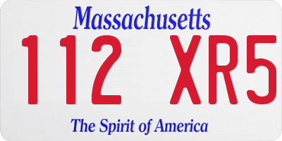 MA license plate 112XR5