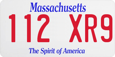 MA license plate 112XR9