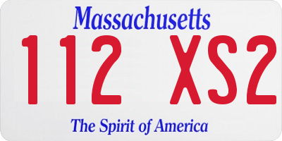 MA license plate 112XS2