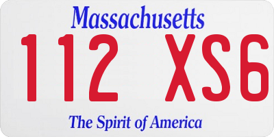 MA license plate 112XS6