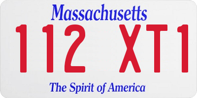 MA license plate 112XT1