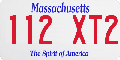 MA license plate 112XT2