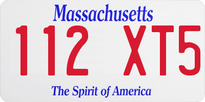MA license plate 112XT5