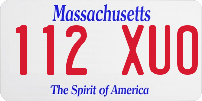MA license plate 112XU0
