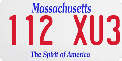 MA license plate 112XU3