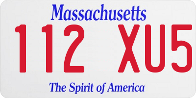 MA license plate 112XU5
