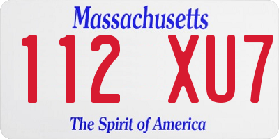 MA license plate 112XU7