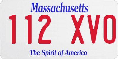 MA license plate 112XV0