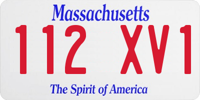 MA license plate 112XV1