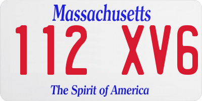 MA license plate 112XV6