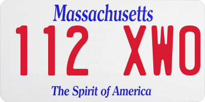 MA license plate 112XW0