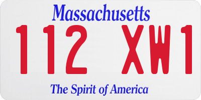 MA license plate 112XW1