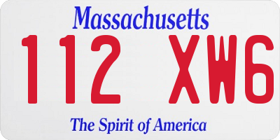 MA license plate 112XW6