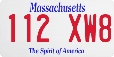 MA license plate 112XW8