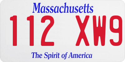 MA license plate 112XW9