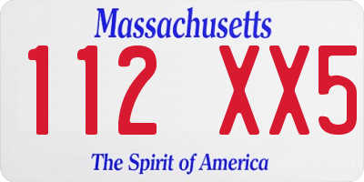 MA license plate 112XX5