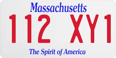 MA license plate 112XY1