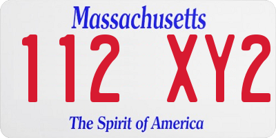 MA license plate 112XY2