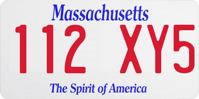 MA license plate 112XY5